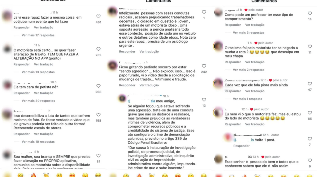 usuários das redes sociais reprovou veementemente a atitude do passageiro